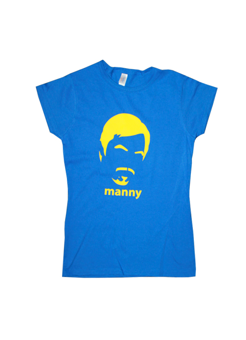 Manny Pacquiao No Nose Womens Tee Shirt by AiReal in Royal Blue - Click Image to Close